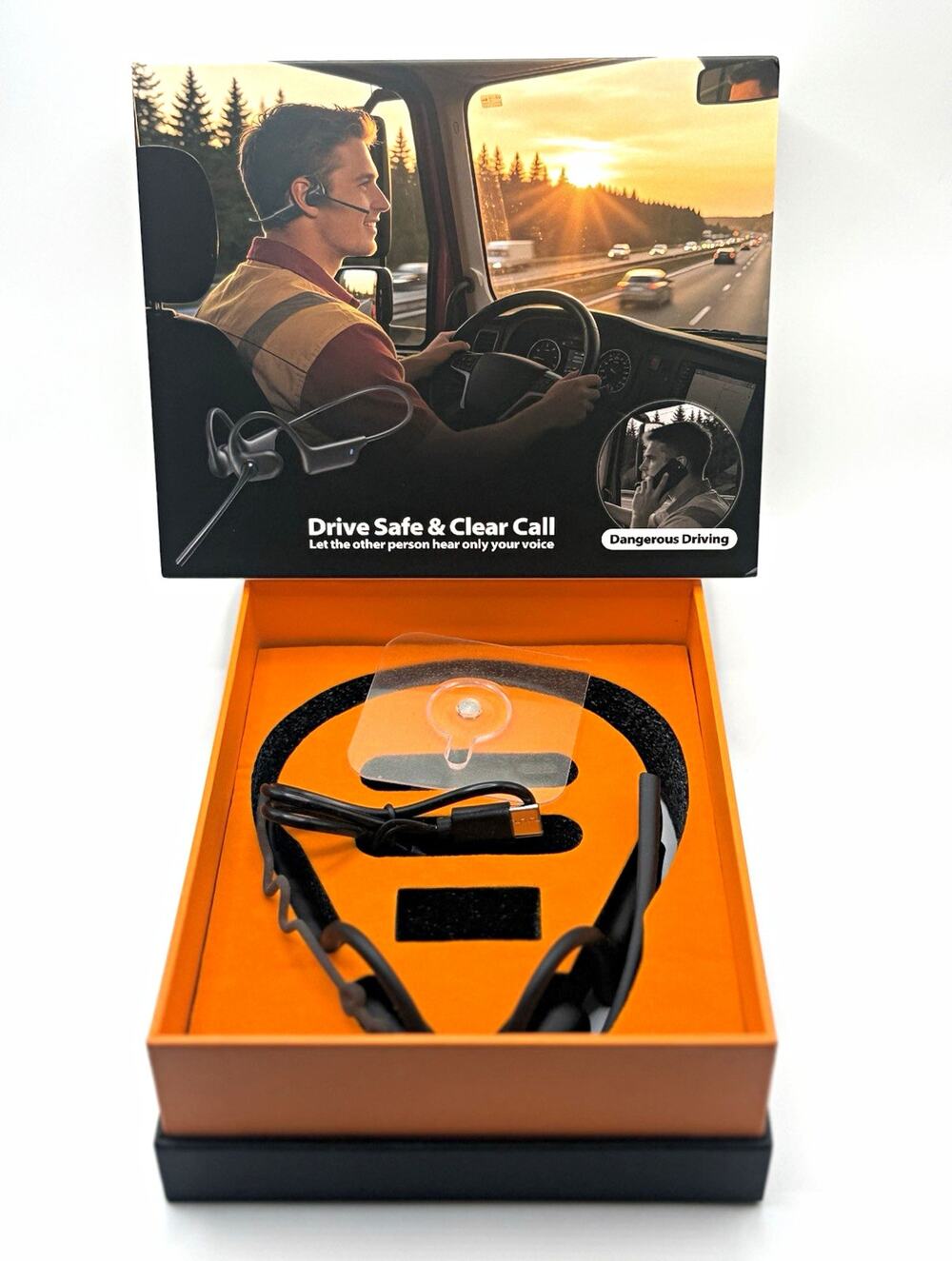 A05 Open Ear Bluetooth Neckband Headphones Boom Mic Noise Reduction Black USB-C
